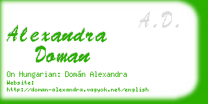 alexandra doman business card