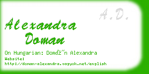 alexandra doman business card